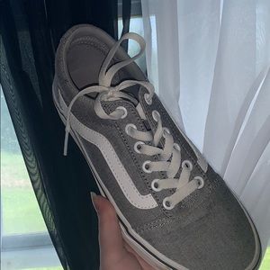 Grey and White Vans! Great Condition!